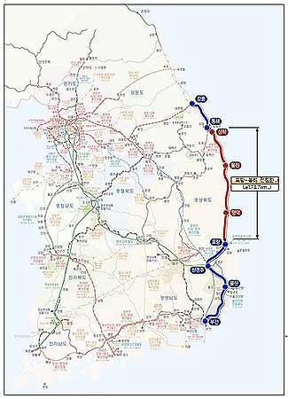 동해선포항동해 전철화 노선도