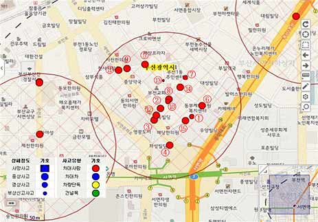부산 부산진구 서면역 주변사고 15건 부상 16명