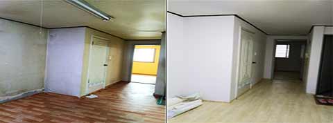도배 장판 개선 전   개선 후