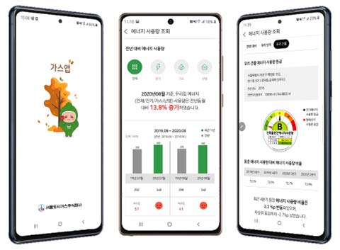 그린투게더 연계가스앱화면 예시