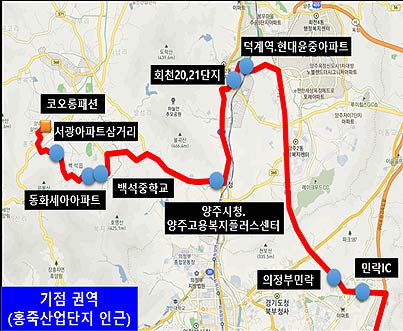 1304번 노선 운행도