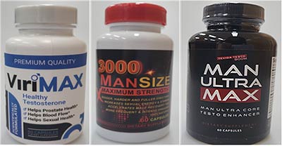 제품명좌측부터 Viri MAX Healthy Testosterone MANSIZE 3000 MAN ULTRA MAX