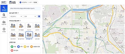 SGIS 살고싶은 우리동네 주요화면
