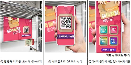 서울시민 혜택 배달 QR코드 인식 예시