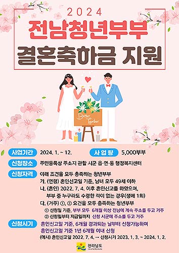 청년부부 결혼축하금 포스터