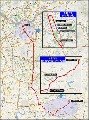 안성시 4402번 노선 운행도동아방송대  강남역 