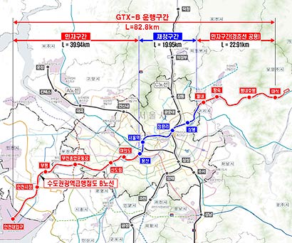 GTXB 노선도