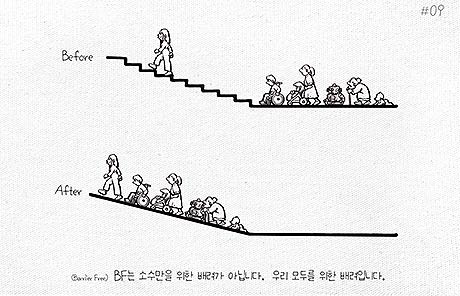  21년 한국장애인고용공단이제석광고연구소와 공동 제작한 Barrier Free 홍보 리플렛
