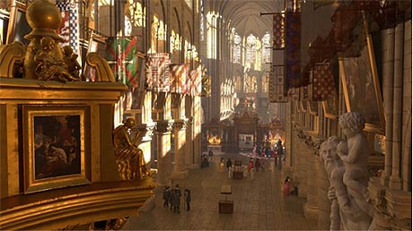 The interior of NotreDame de Paris in 1645