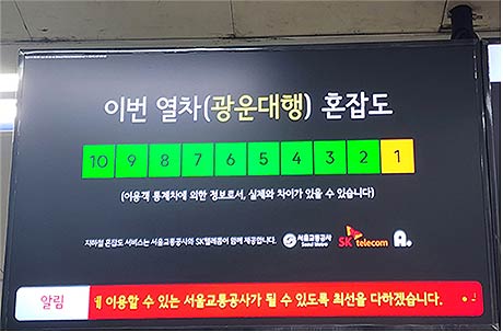 열차정보 안내 시스템 혼잡도 정보
