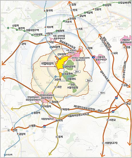 과천과천 공공주택지구 위치도