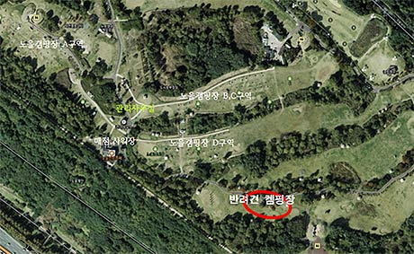 반려견 캠핑장 위치도