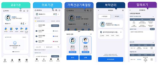 나의건강기록앱 의료정보 제공 화면
