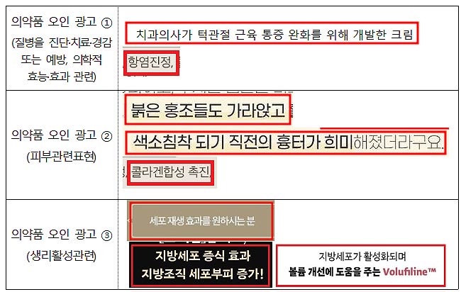 의약품 오인광고