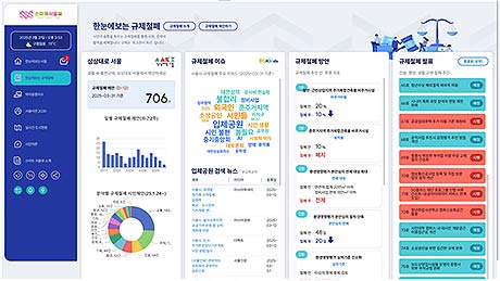  한눈에보는 규제철폐 시각화 화면 