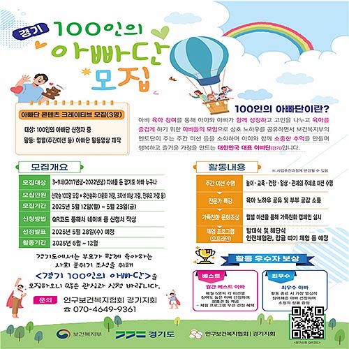 2025년 경기100인의 아빠단 모집