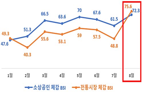2518월 소상공인전통시장 체감 BSI