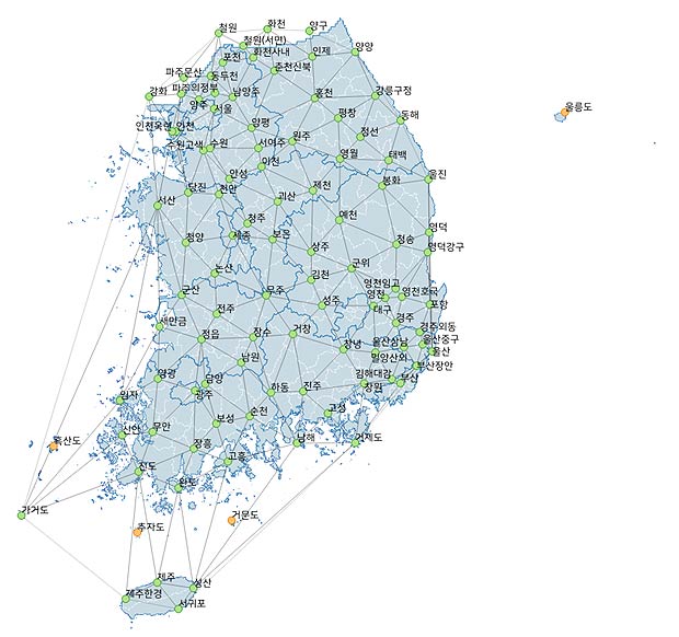 위성기준점 설치 현황