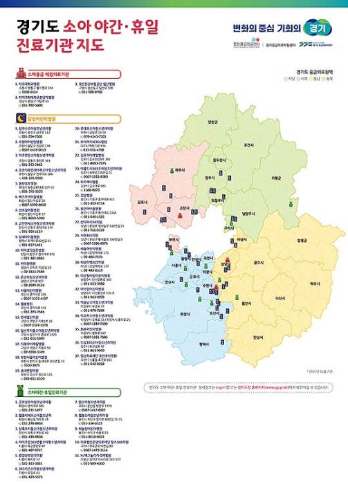 경기도 소아 야간휴일 진료기관 지도2511월