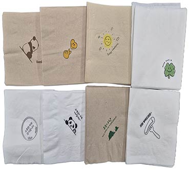 일회용 종이냅킨과 장식용 냅킨 사진 및 용도위생용품