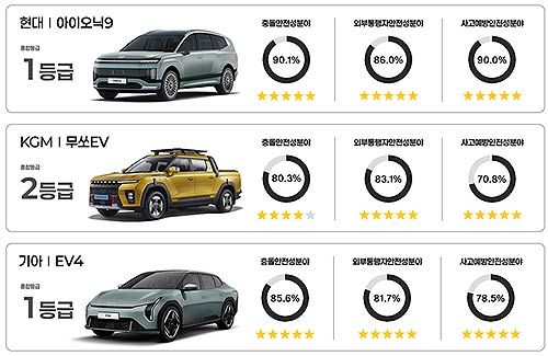 전기차 종합 및 분야별 등급