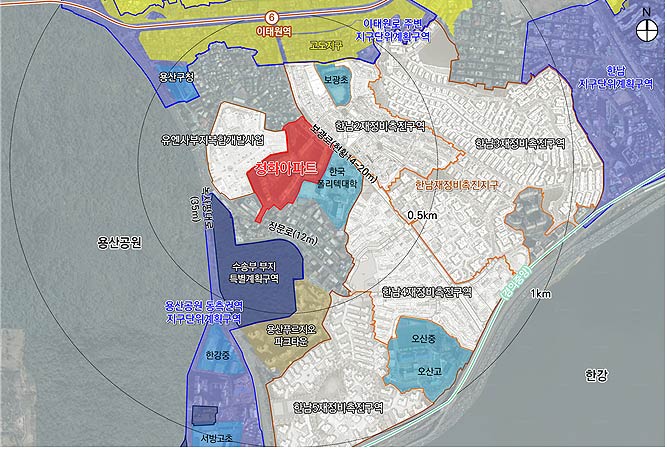 위치도 용산구 이태원동 222번지 일대