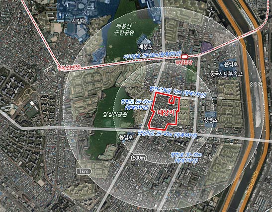 위치도 동대문구 장안동 13415번지 일대