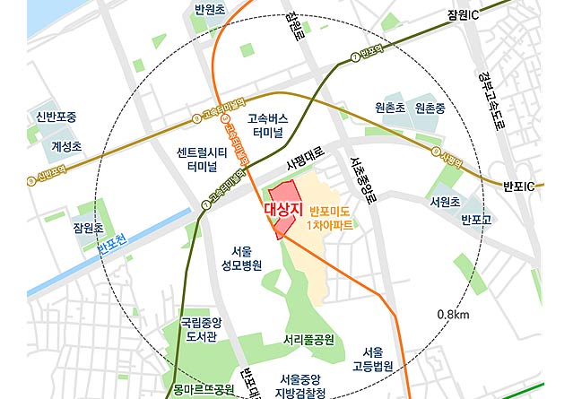 위치도 서초구 반포동 605번지