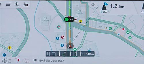 내비게이션 실시간 교통신호정보 잔여시간 서비스화면