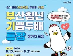 8월 10일부터 "부산청년 기쁨두배통장" 참여자 6천 명 모집 기사 이미지