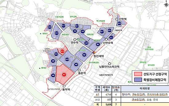 연수선학지구 2개 구역 선정