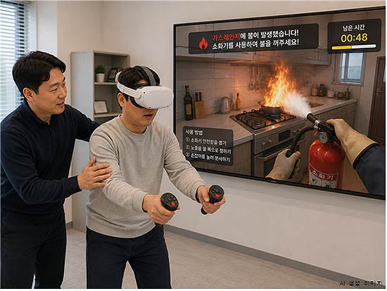 VR기기를 활용한 소방교육과정 이미지