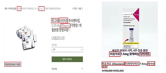 비만치료제 온라인 불법판매 알선광고 주요 적발 사례