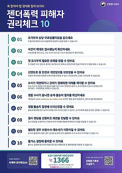 인포그래픽 젠더폭력피해자권리체크10